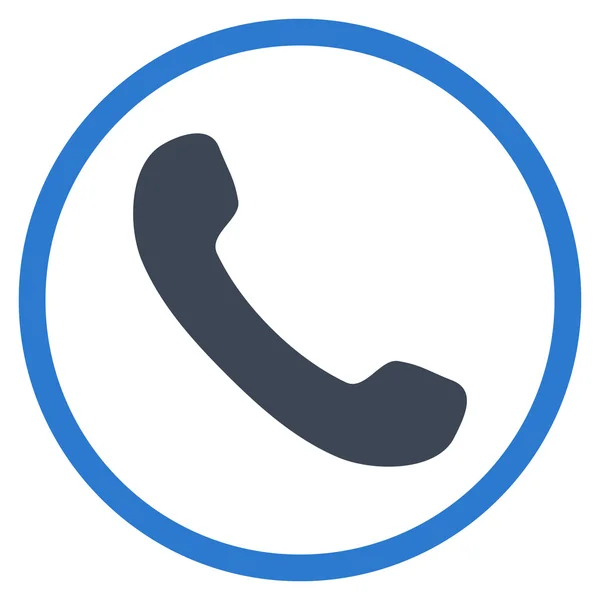 Icona vettoriale arrotondata piatta del ricevitore del telefono — Vettoriale Stock