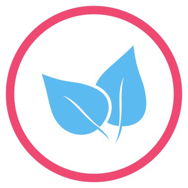 Flora Bitki Düz Yuvarlak Vektör Simgesi