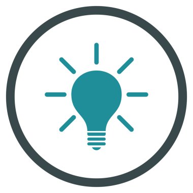 Ampul düz yuvarlak vektör simgesi