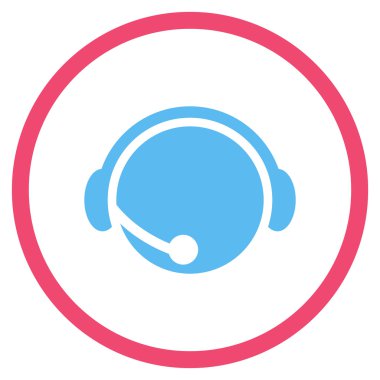 Çağrı Merkezi operatörü düz yuvarlak vektör simgesi