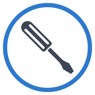 Tornavida düz yuvarlak vektör simgesi