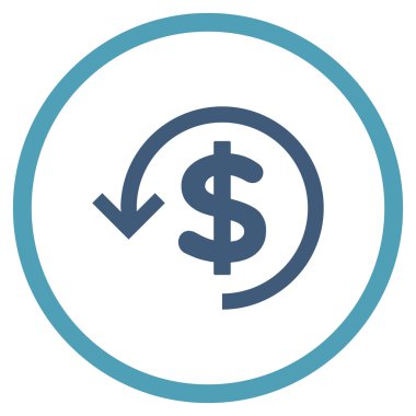 Düz yuvarlak vektör simge iade