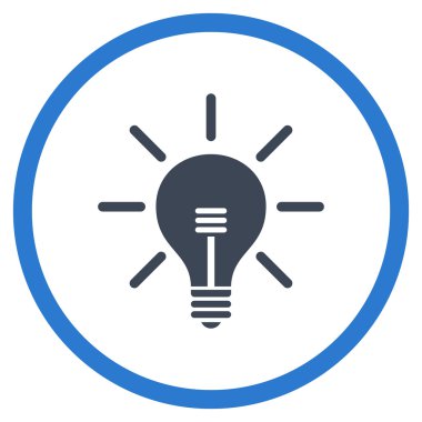 Ampul düz yuvarlak vektör simgesi