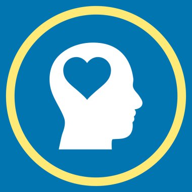 Lover Head Flat Yuvarlak Vektör Simgesi