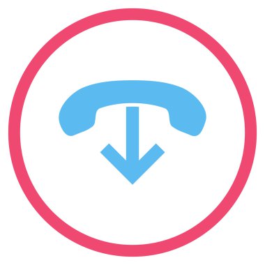 Telefon Hang Up Düz Yuvarlak Vektör Simgesi