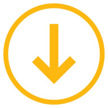 Aşağı Ok Düz Yuvarlak Vektör Simgesi