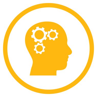 Beyin Dişlileri Düz Yuvarlak Vektör Simgesi