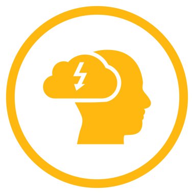 Brainstorming Düz Yuvarlak Vektör Simgesi