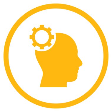 Intellect Gear Flat Yuvarlak Vektör Simgesi
