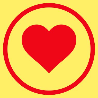 Love Heart Flat Rounded Vektör Simgesi