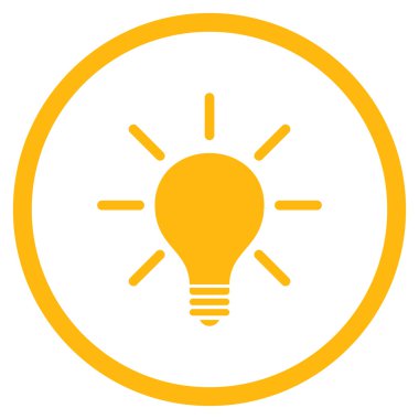 Ampul düz yuvarlak vektör simgesi