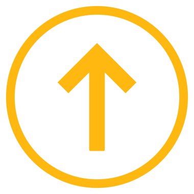 Yukarı Ok Düz Yuvarlak Vektör Simgesi