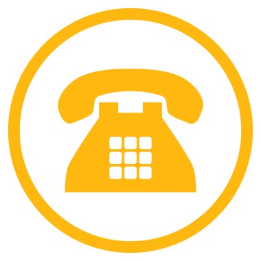 Ton Telefon Düz Yuvarlak Vektör Simgesi