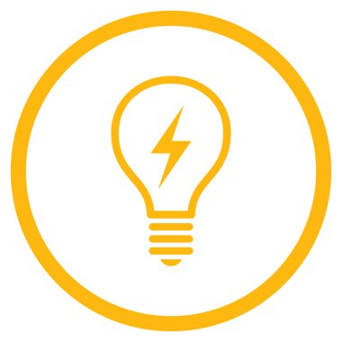 Elektrikli ampul düz yuvarlak vektör simgesi