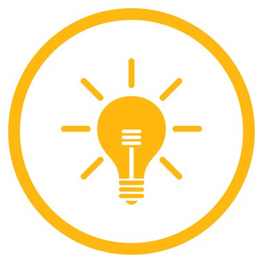 Ampul düz yuvarlak vektör simgesi