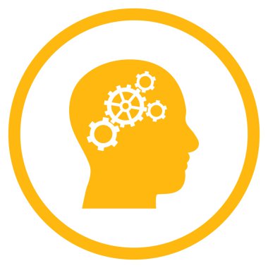 Beyin Dişlileri Düz Yuvarlak Vektör Simgesi