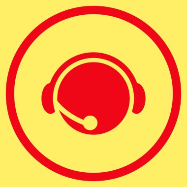 Çağrı Merkezi operatörü düz yuvarlak vektör simgesi