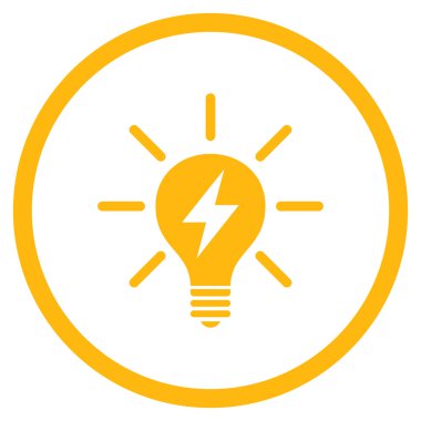Elektrik AmpulÜ Düz Yuvarlak Vektör Simgesi