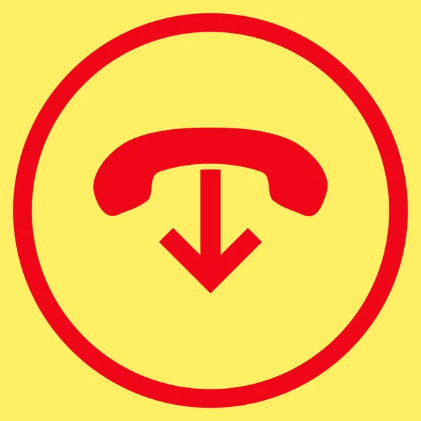 Telefoon hang up plat afgerond vector pictogram — Stockvector