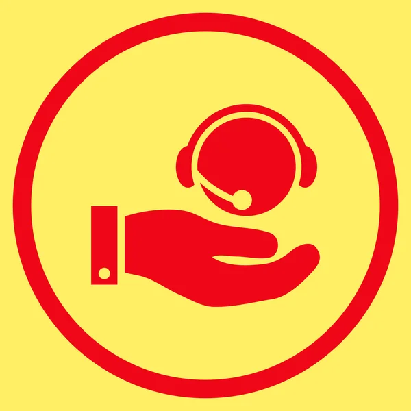 Icono de Vector Redondeado Plano de Servicio de Call Center — Vector de stock
