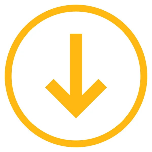 Flecha hacia abajo plana redondeada Vector icono — Vector de stock