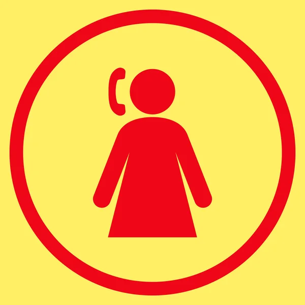 Calling vrouw plat afgerond vector pictogram — Stockvector