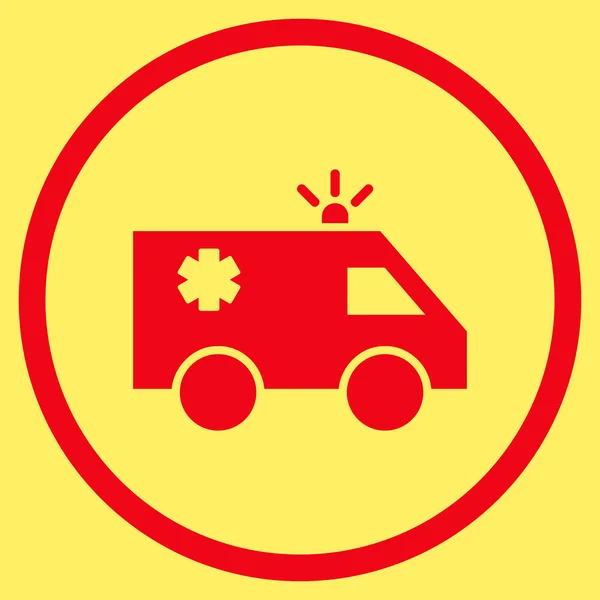 Icono redondeado plano del vector del coche de emergencia — Vector de stock