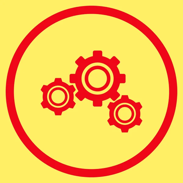 Gears Flat Rounded Vector Icon — Stock Vector