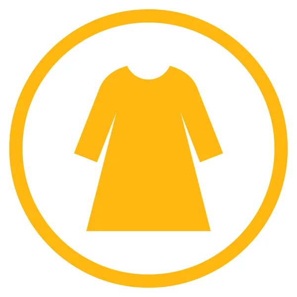 Mulher vestido plano arredondado vetor ícone — Vetor de Stock