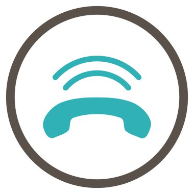 Telefon Zili Düz Vektör Yuvarlak Simge