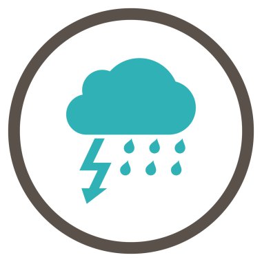 Fırtına düz vektör yuvarlak simge