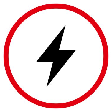 Elektrik Strike düz vektör yuvarlak simgesini
