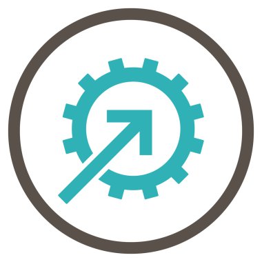 COG Tümleştirme düz vektör yuvarlak simge