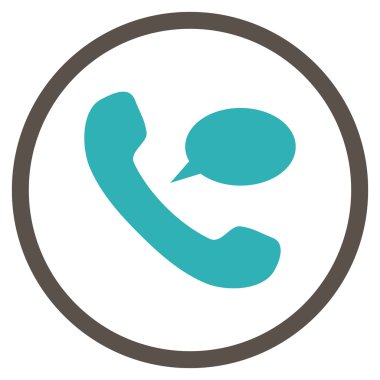 Telefon iletisi düz vektör yuvarlak simgesi