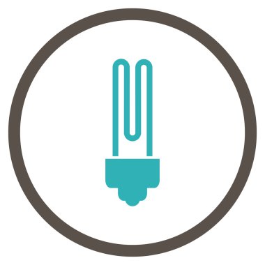 Floresan ampul düz vektör yuvarlak simge