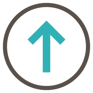 Yukarı ok simgesi düz vektör yuvarlak