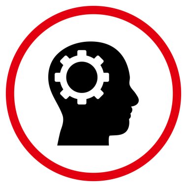 Akıl vites düz vektör yuvarlak simge