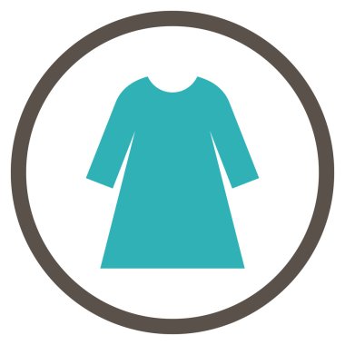 Kadın elbise düz vektör yuvarlak simge