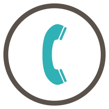 Telefon Alıcısı Düz Vektör Yuvarlak Simge