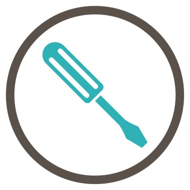 Tornavida düz vektör yuvarlak simge