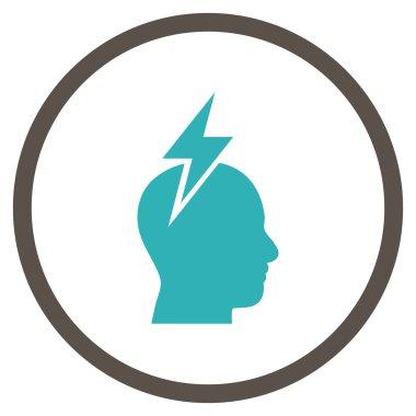 Baş Ağrısı Düz Vektör Yuvarlak Simge