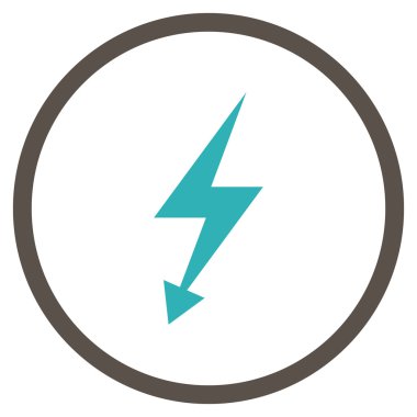 Elektrik Strike düz vektör yuvarlak simgesini