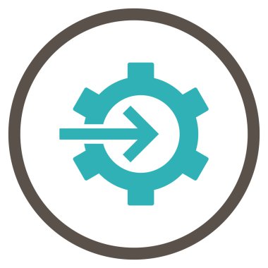 COG Tümleştirme düz vektör yuvarlak simge