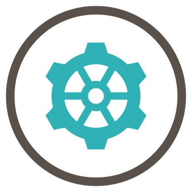 Vites düz vektör yuvarlak simge