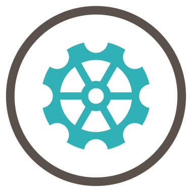 Vites düz vektör yuvarlak simge