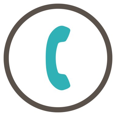 Telefon Alıcısı Düz Vektör Yuvarlak Simge