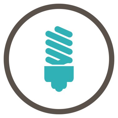 Floresan ampul düz vektör yuvarlak simge