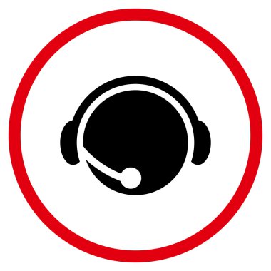 Çağrı Merkezi Yöneticisi Düz Vektör Yuvarlak Simge