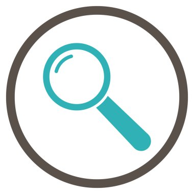 Büyüteç Düz Vektör Yuvarlak Simge