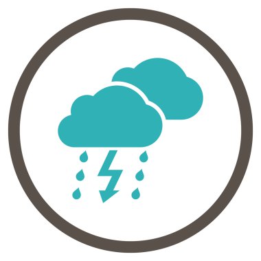 Fırtına düz vektör yuvarlak simge